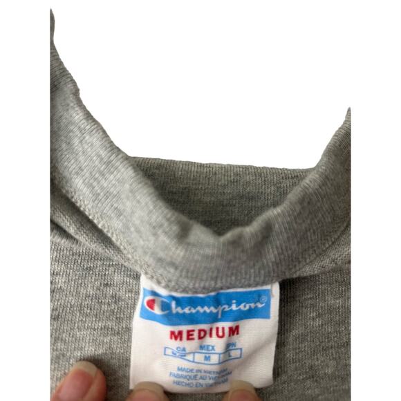 Champion Women's Size M Simple Gray Tee Shirt Dress 100% Cotton Embroidered Logo - Picture 7 of 7